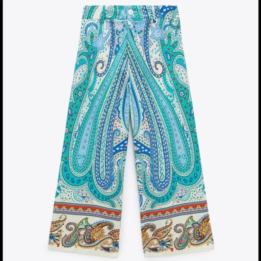 Zara Multicolored Paisley Pants